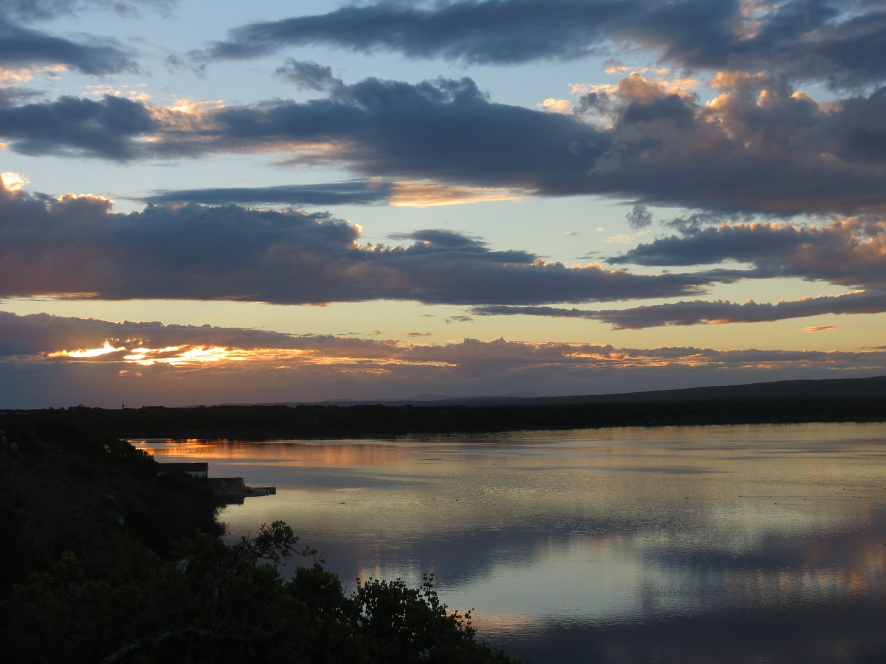 lake south africa sunset free photo