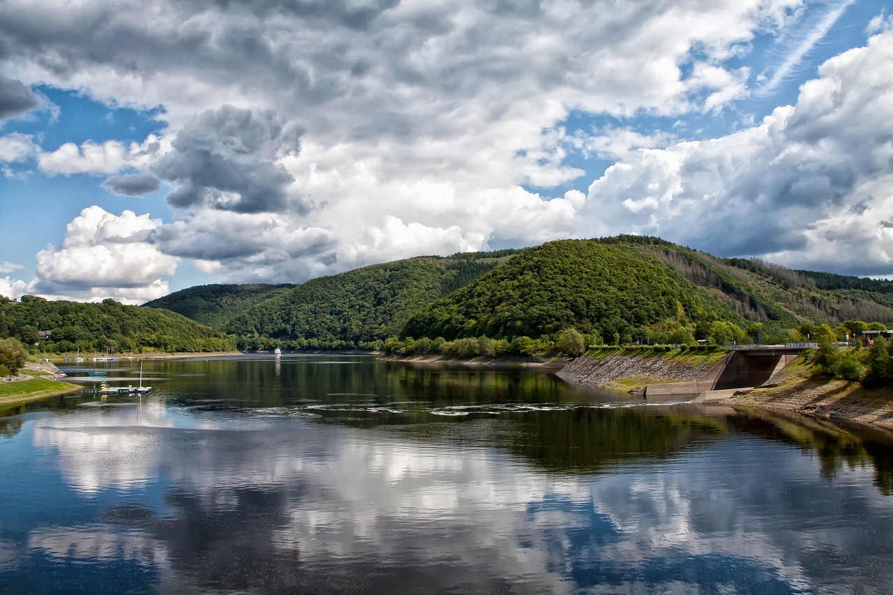 lake clouds nature free photo