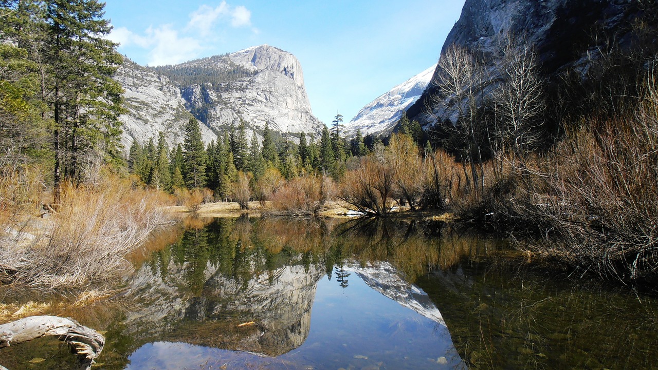 lake reflection mountains free photo