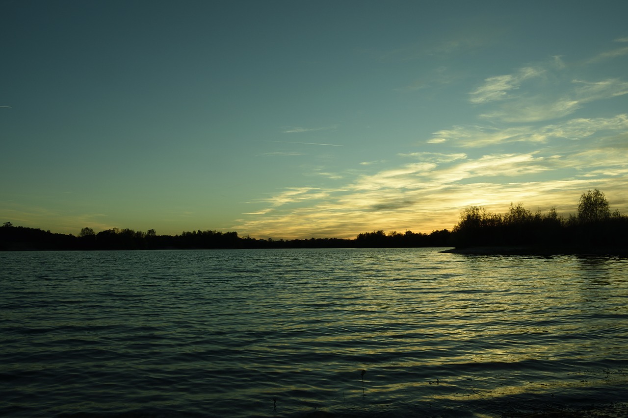 lake water evening free photo