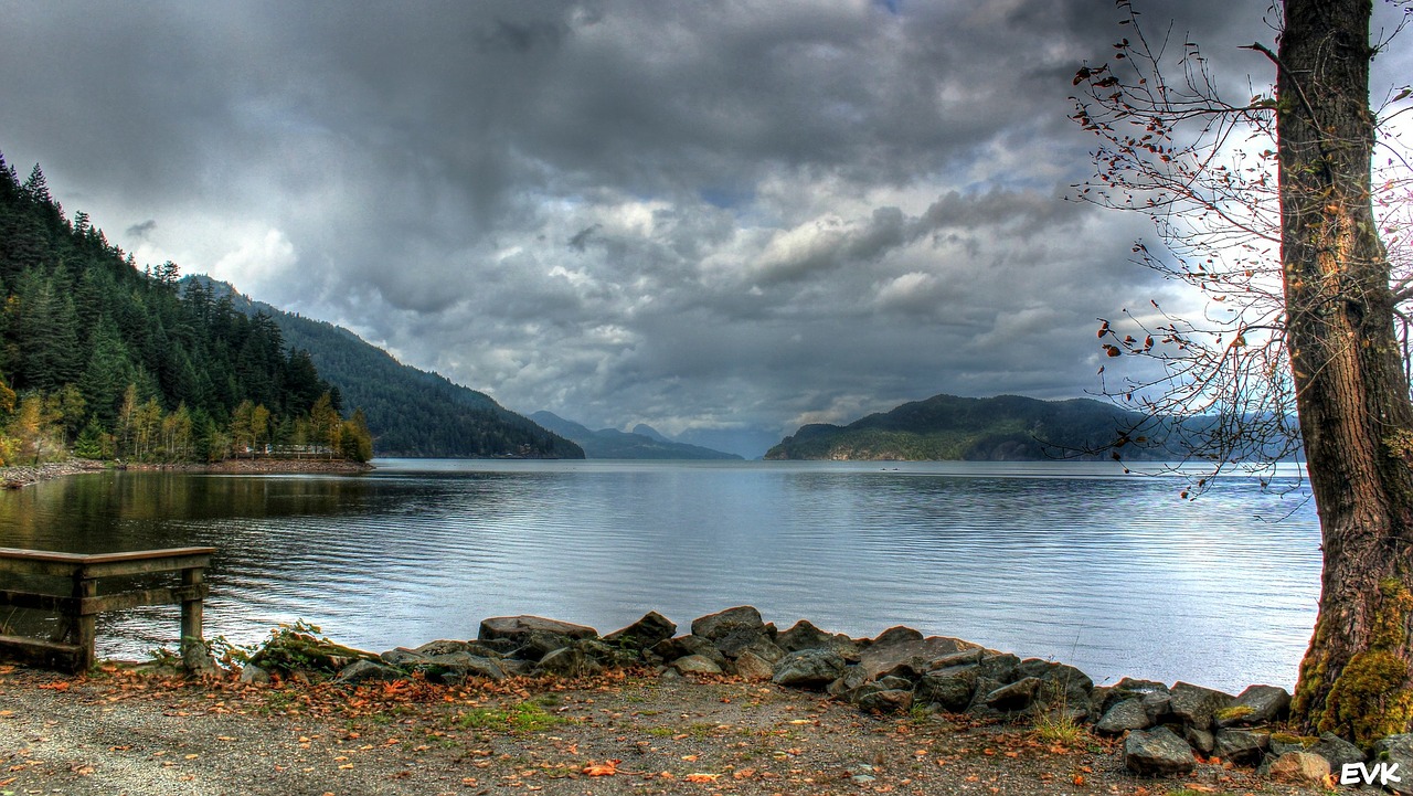 lake rocks landscape free photo