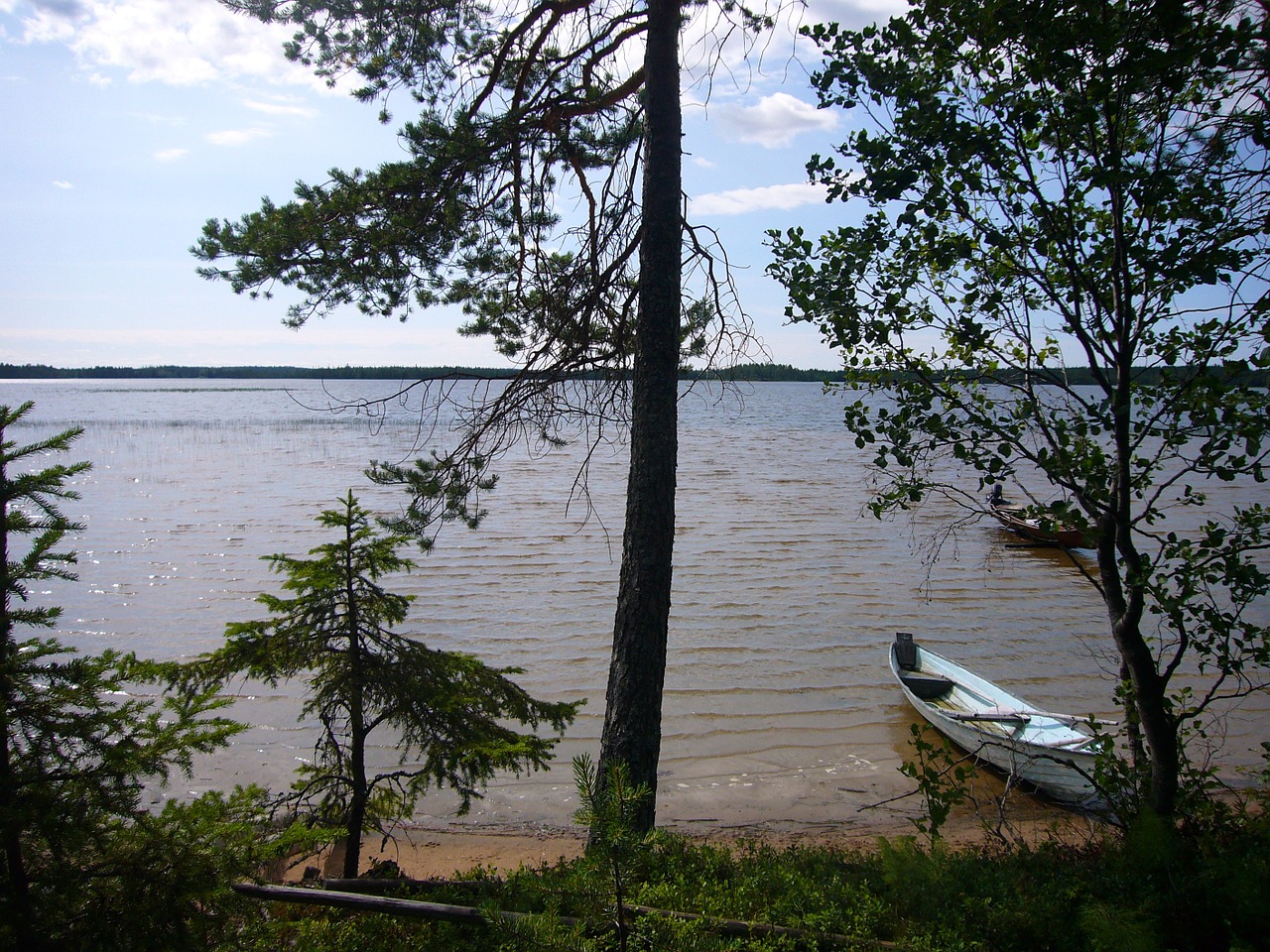 lake boat nature free photo