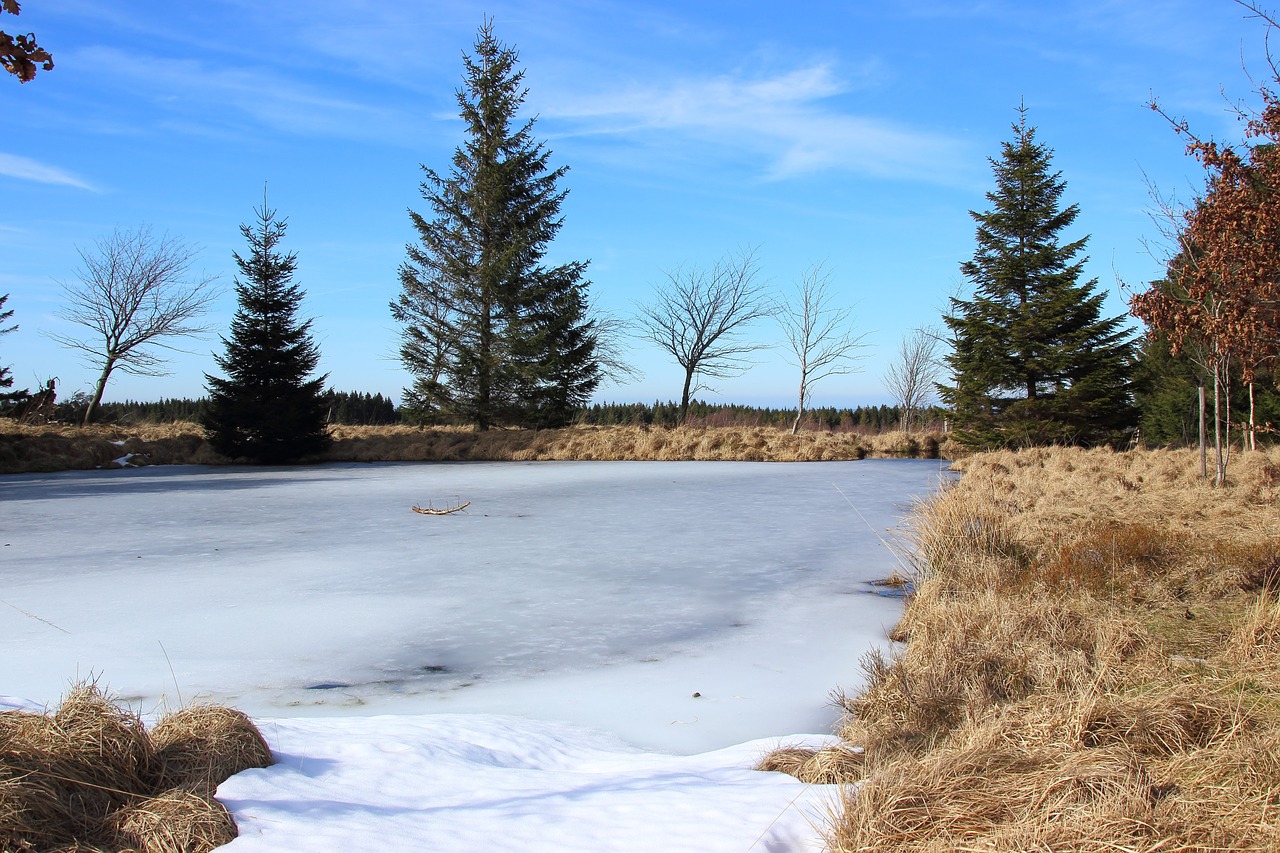lake frozen landscape free photo