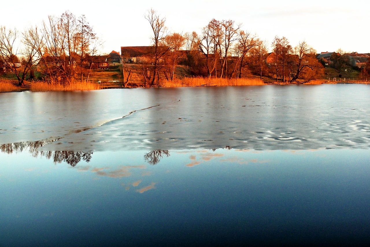 lake winter water free photo