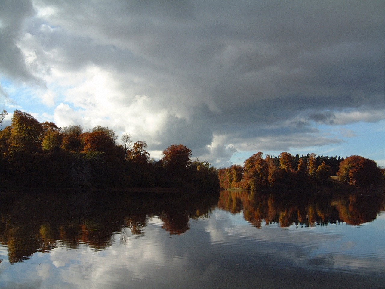 lake storm reflection free photo