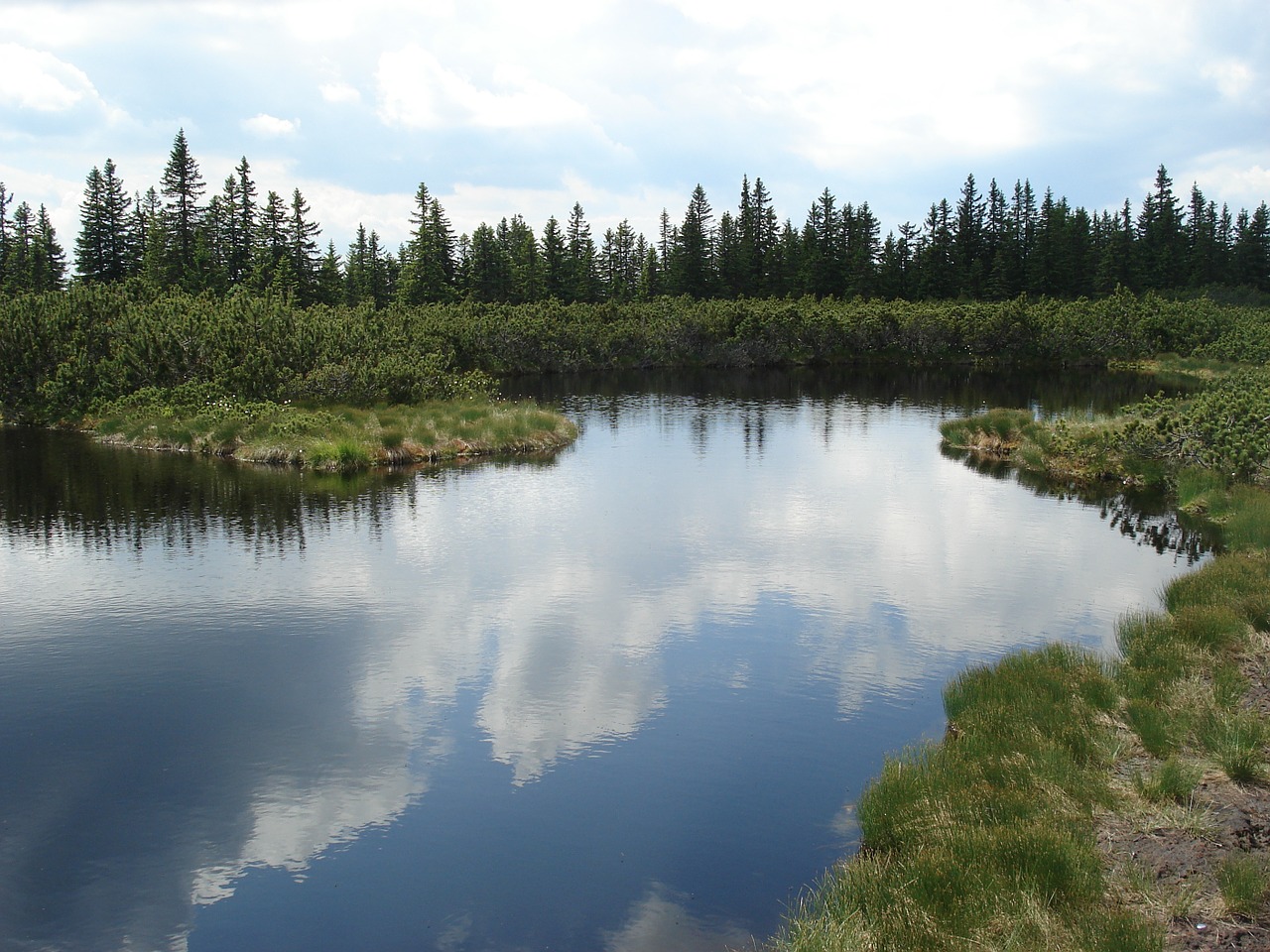 lake pohorje on hill free photo