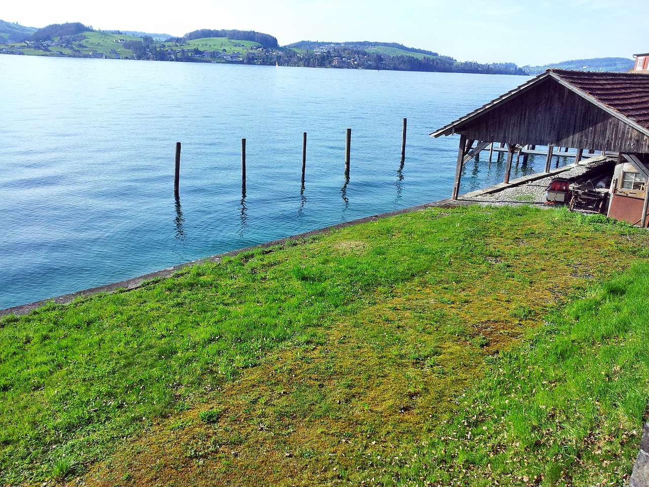 lake landscape bank free photo