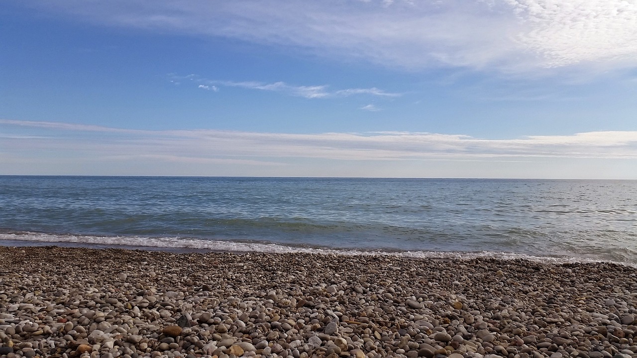 lake michigan stony beach free photo