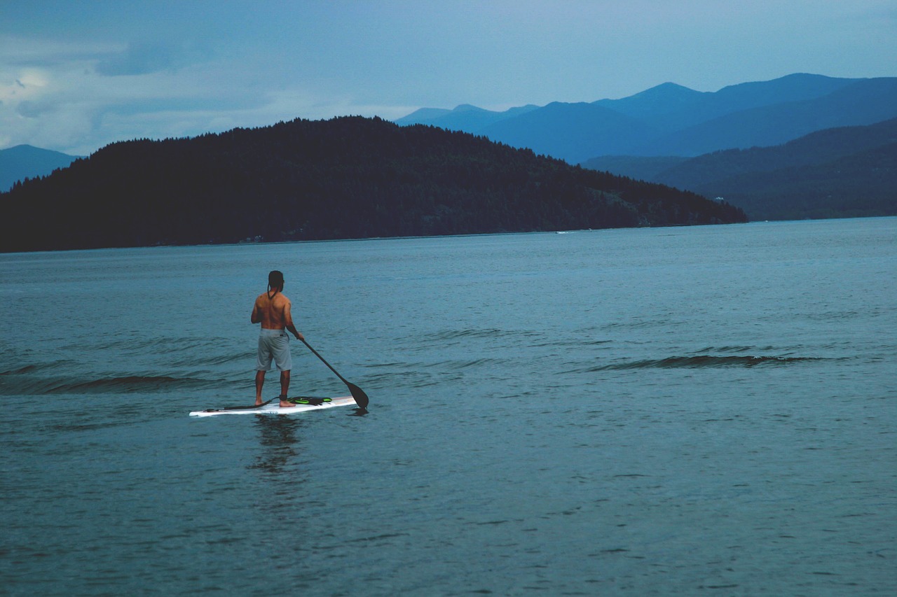 lake water paddle board free photo
