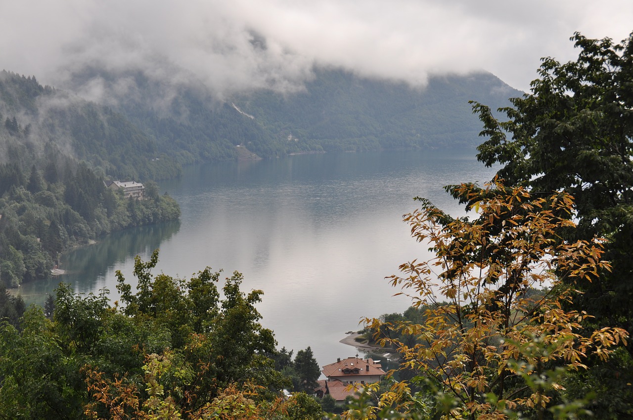 lake gray clouds free photo