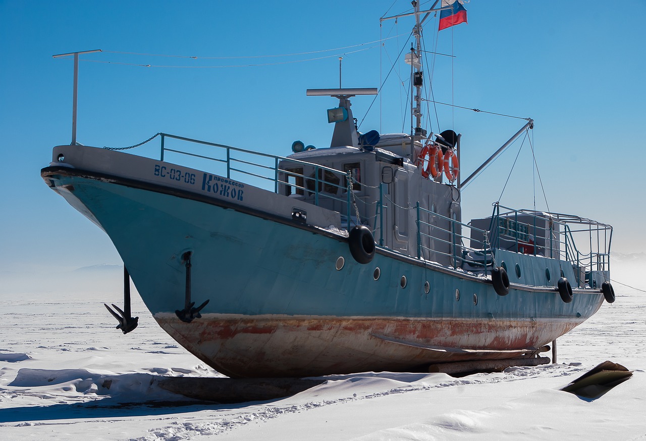 lake baikal frozen lake ice free photo