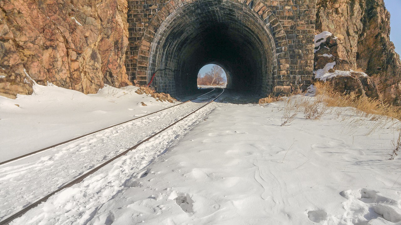 lake baikal railway tunnel free photo