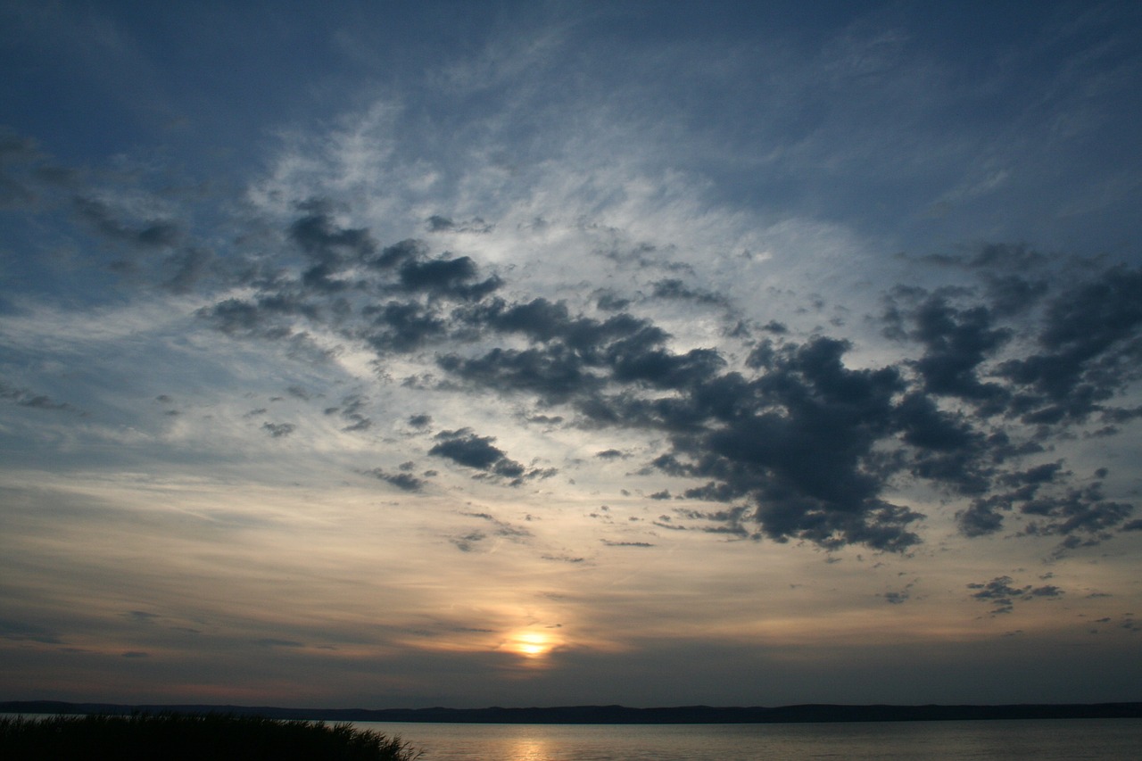 lake balaton lake sunset free photo