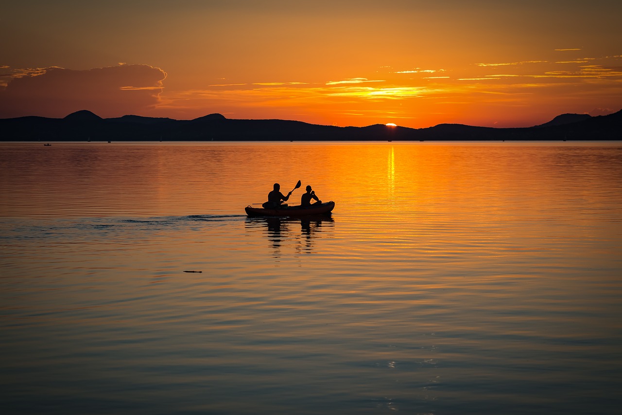 lake balaton sunset lake free photo