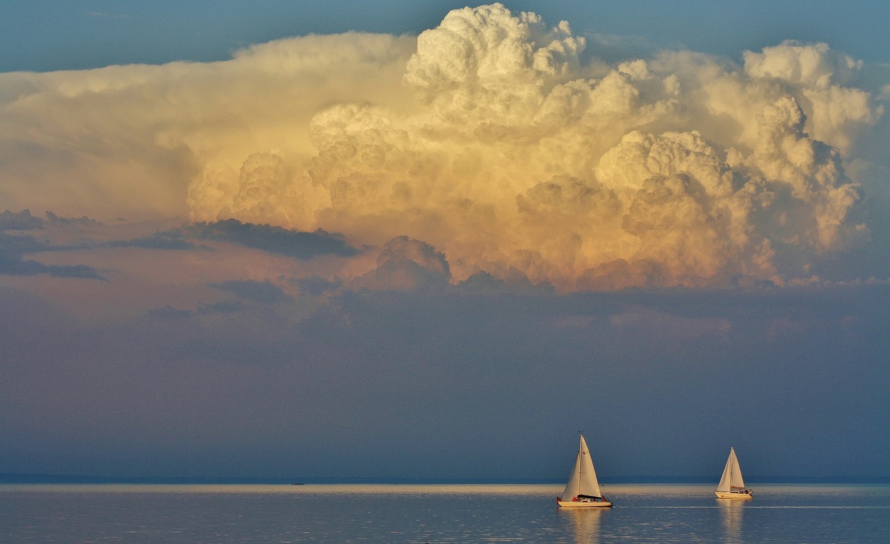 lake balaton tihany clouds free photo