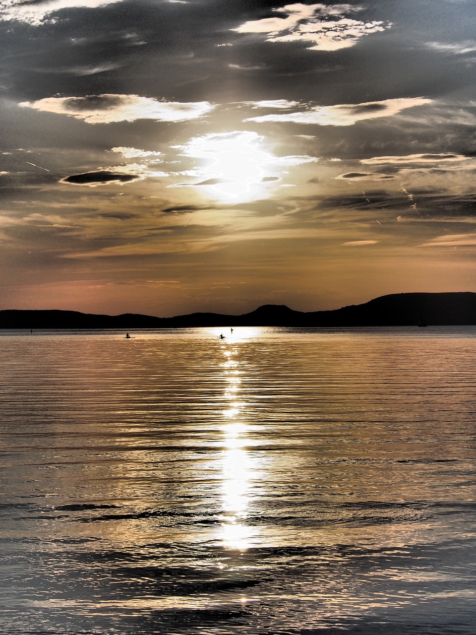 lake balaton nature clouds free photo