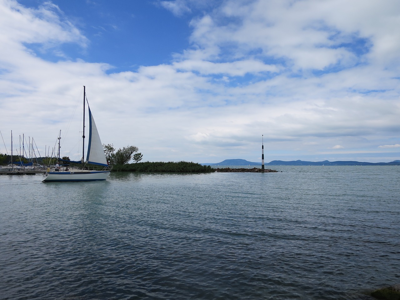 lake balaton lake sailing free photo