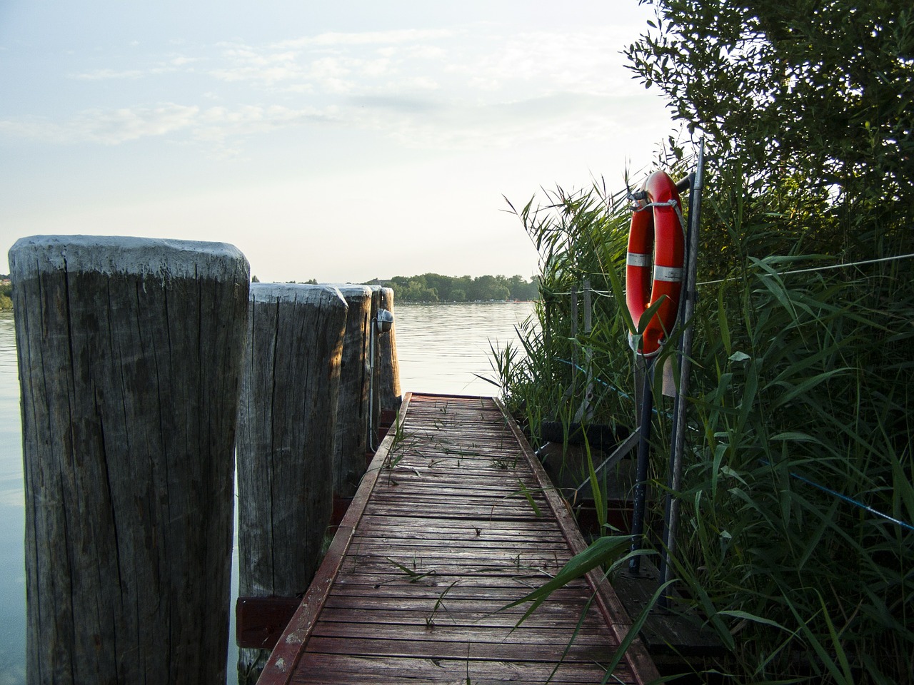 lake balaton port dusk free photo