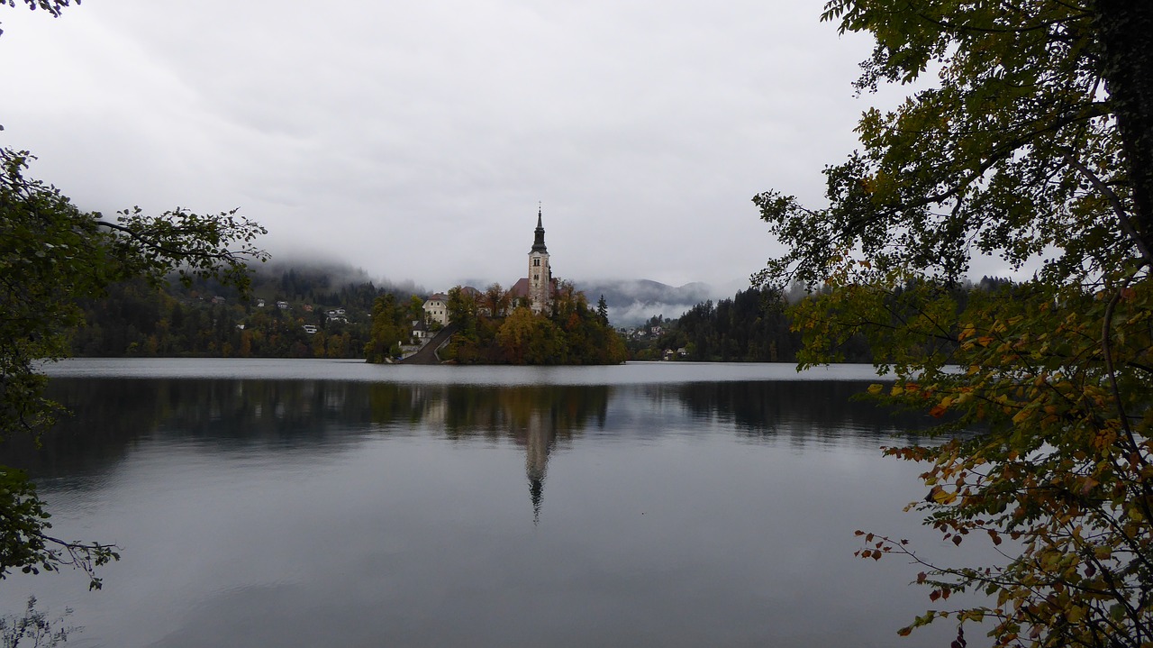 lake bled slovenia church free photo