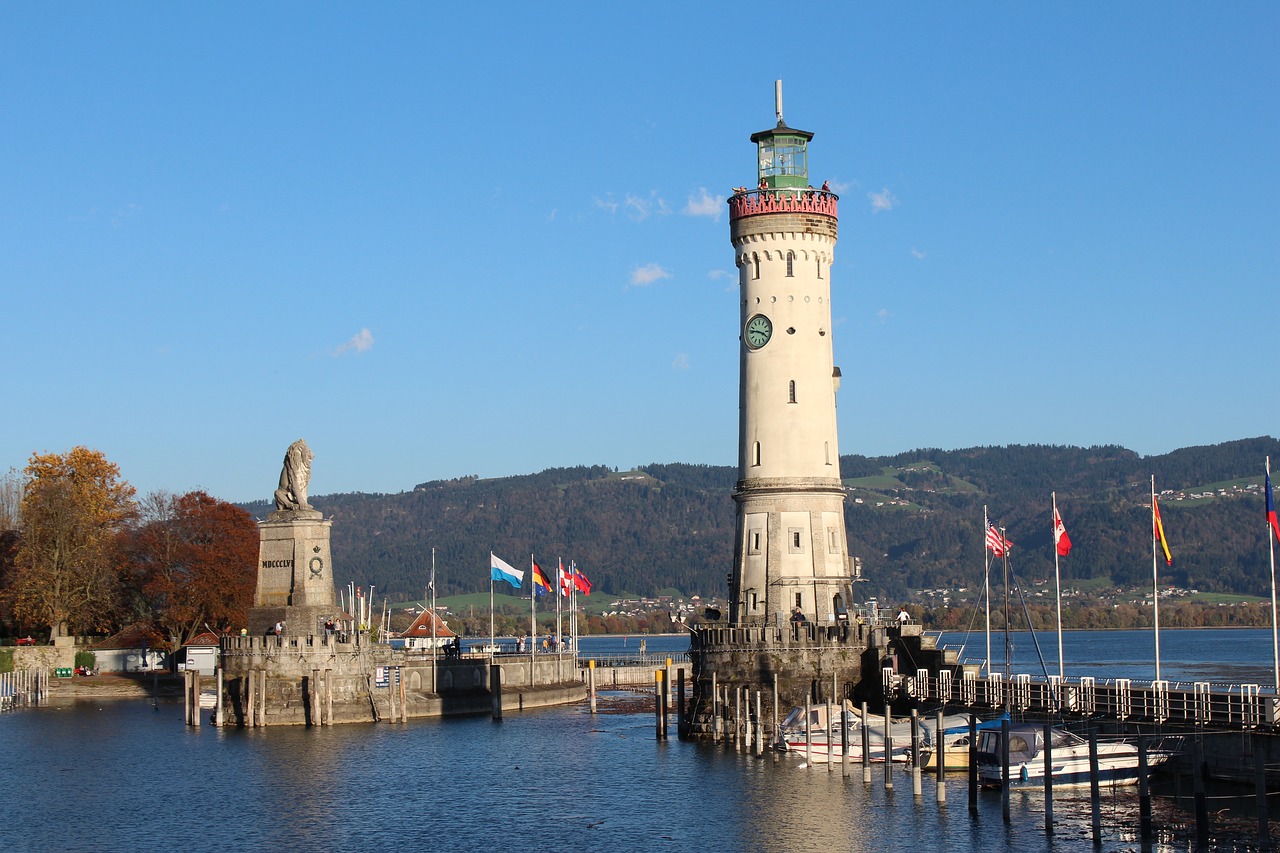 lake constance lindau harbour entrance free photo