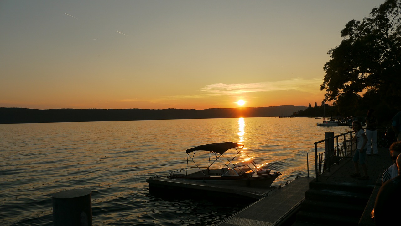 lake constance lake sunset free photo