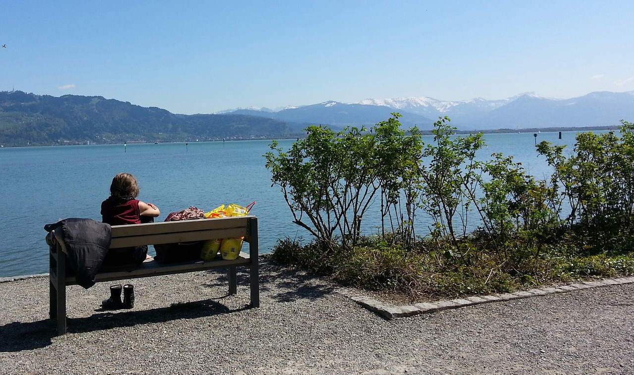 lake constance lindau woman free photo