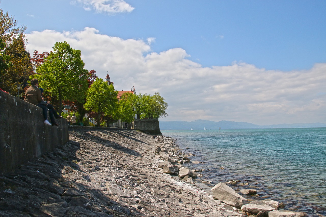 lake constance lindau bank free photo