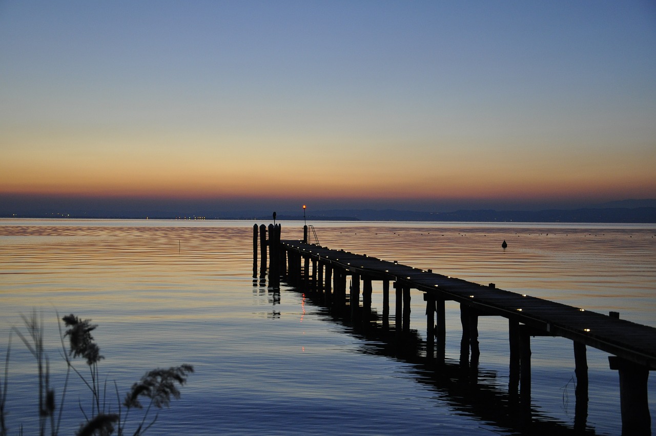 lake garda port state control sunset free photo