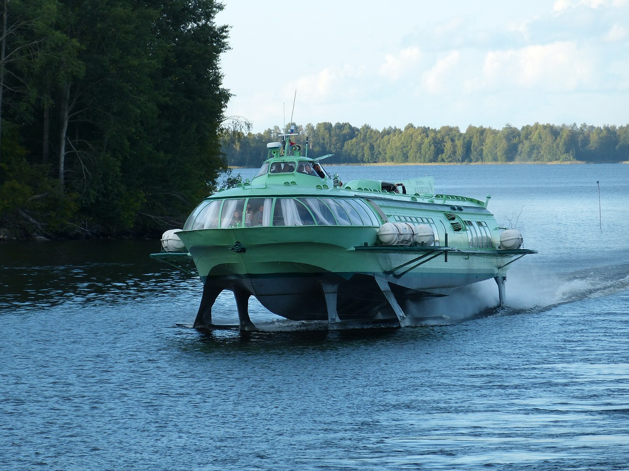 lake ladoga hydrofoil powerboat free photo
