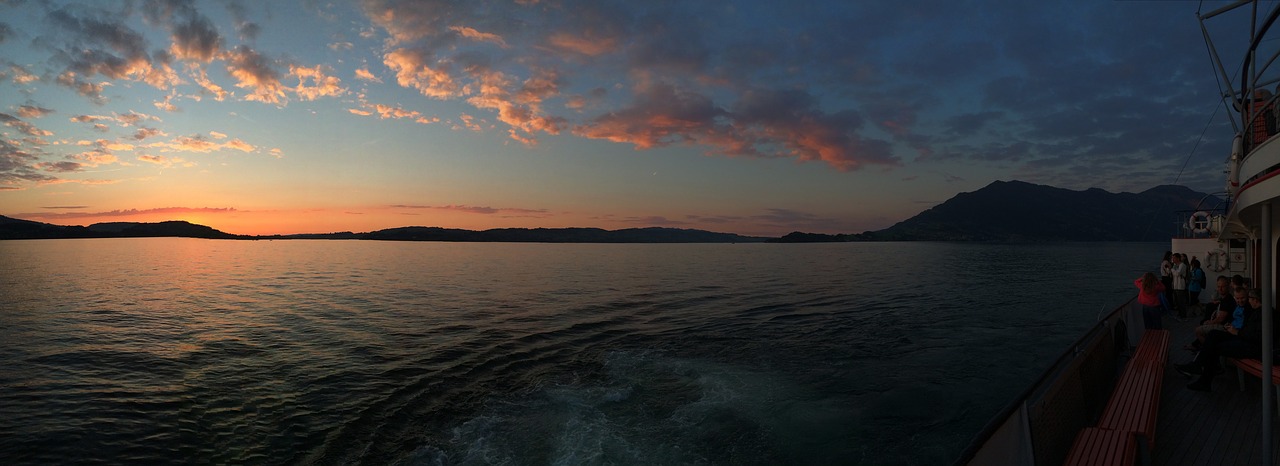 lake lucerne region afterglow sunset free photo