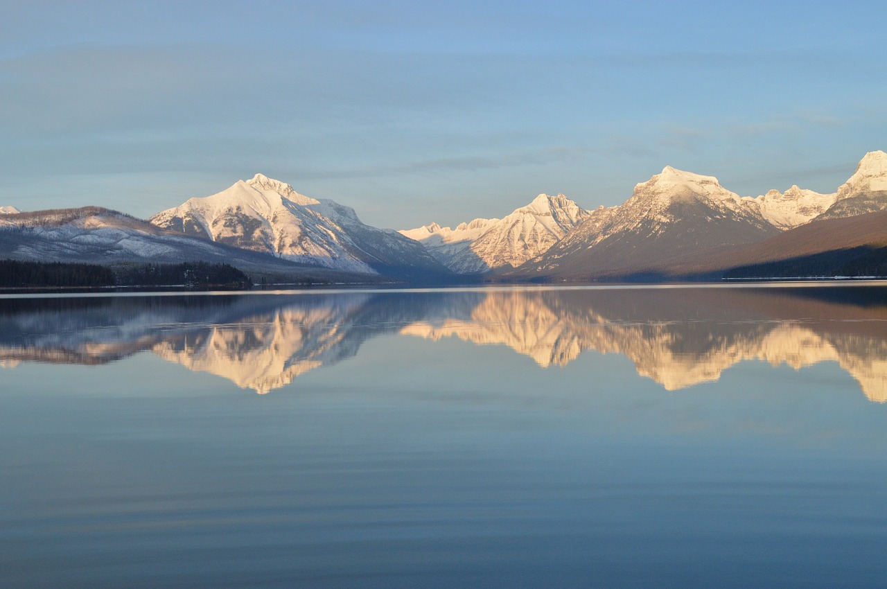 lake mcdonald landscape mountains free photo