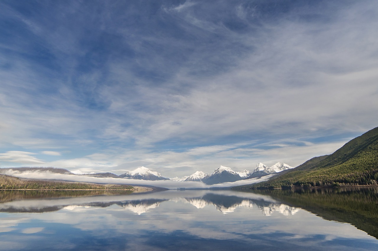 lake mcdonald landscape mountains free photo