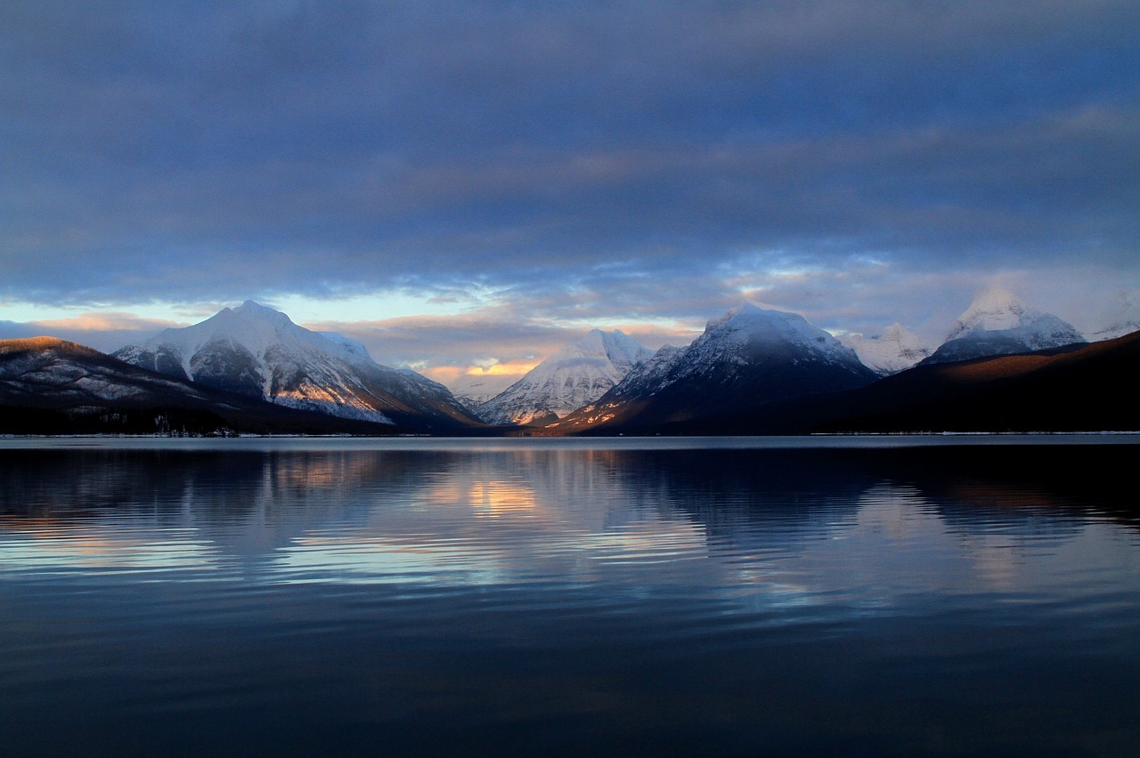 lake mcdonald landscape sunset free photo