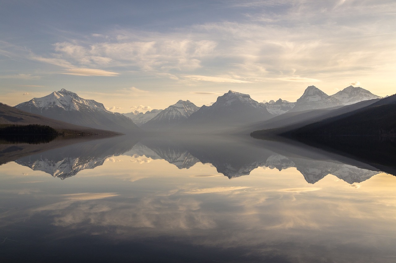 lake mcdonald landscape panorama free photo