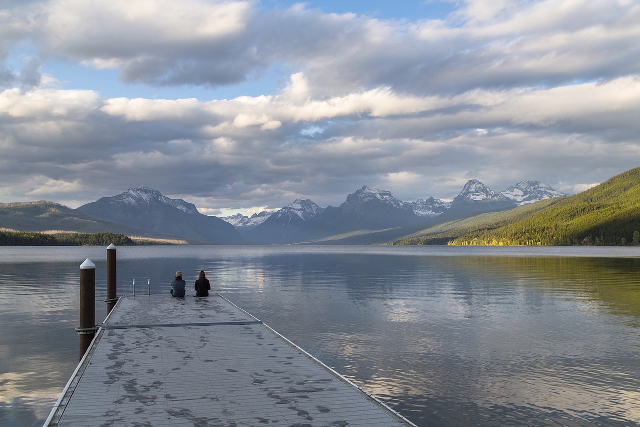 lake mcdonald dock pier free photo