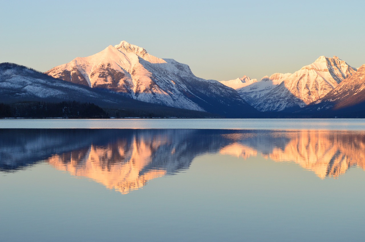 lake mcdonald reflection landscape free photo