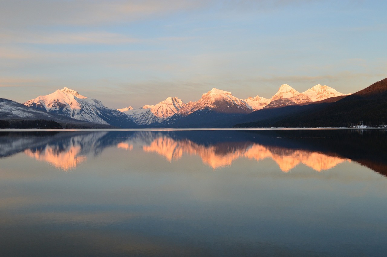 lake mcdonald landscape mountains free photo