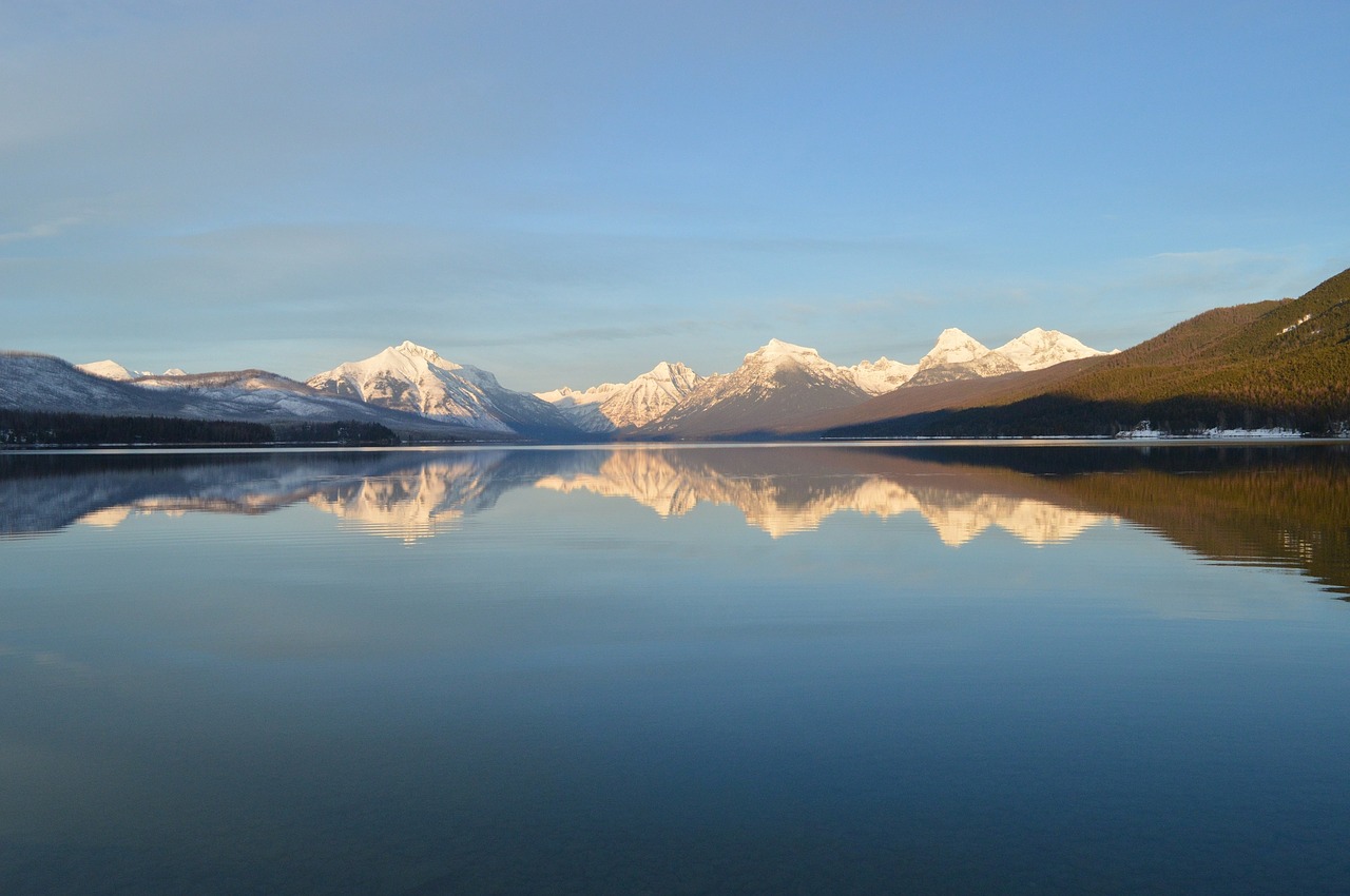 lake mcdonald landscape mountains free photo