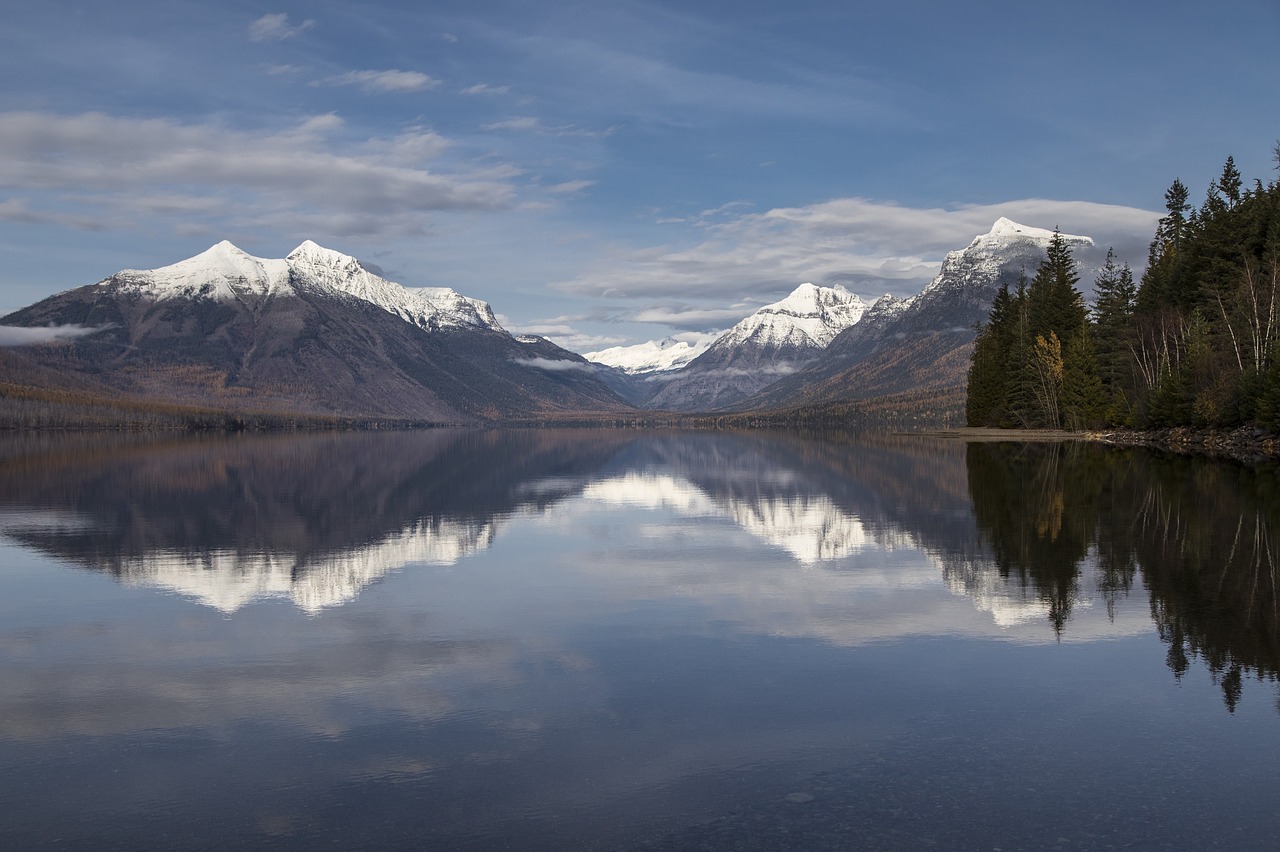 lake mcdonald  landscape  mountains free photo