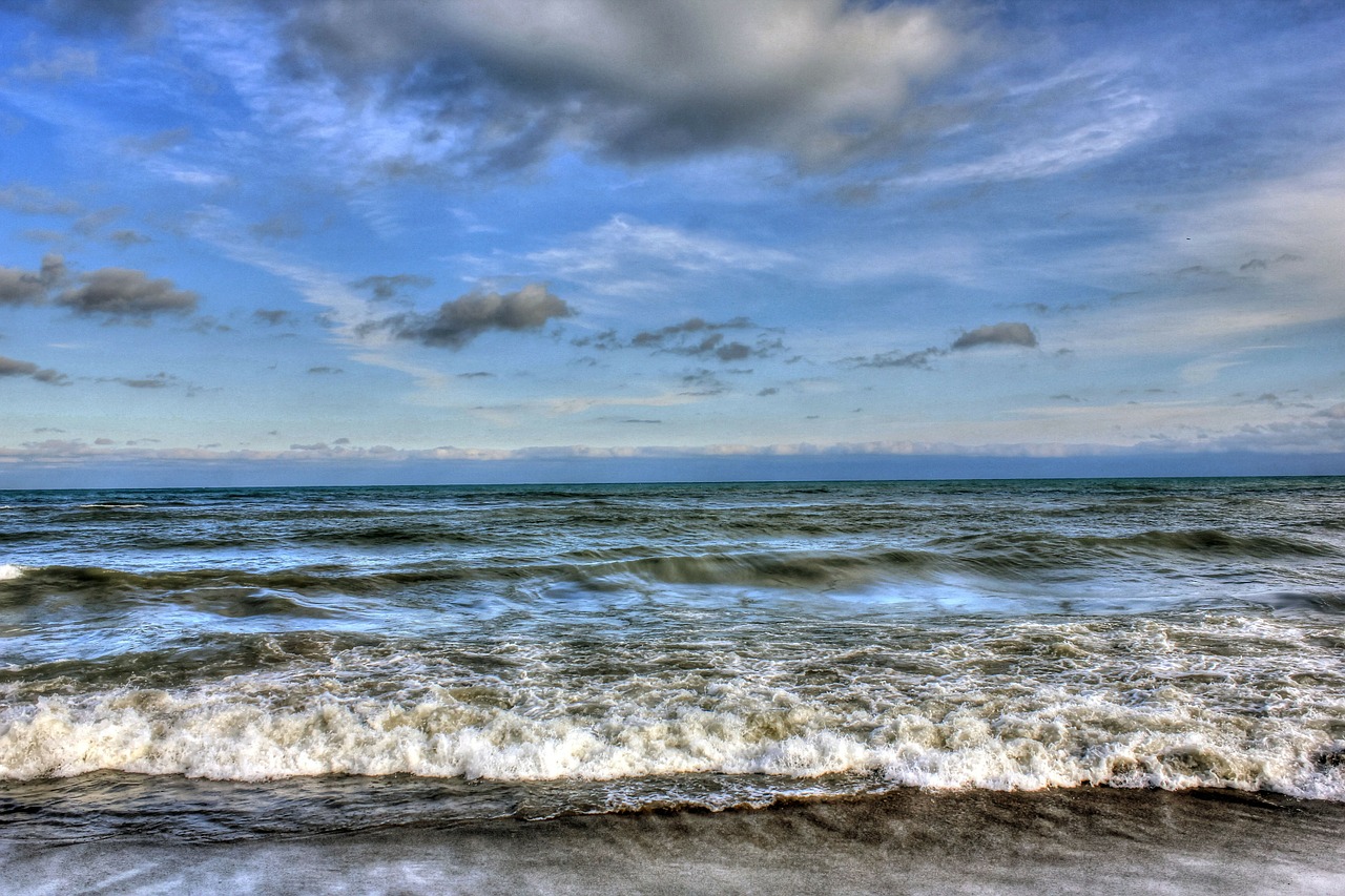 lake michigan skies clouds free photo