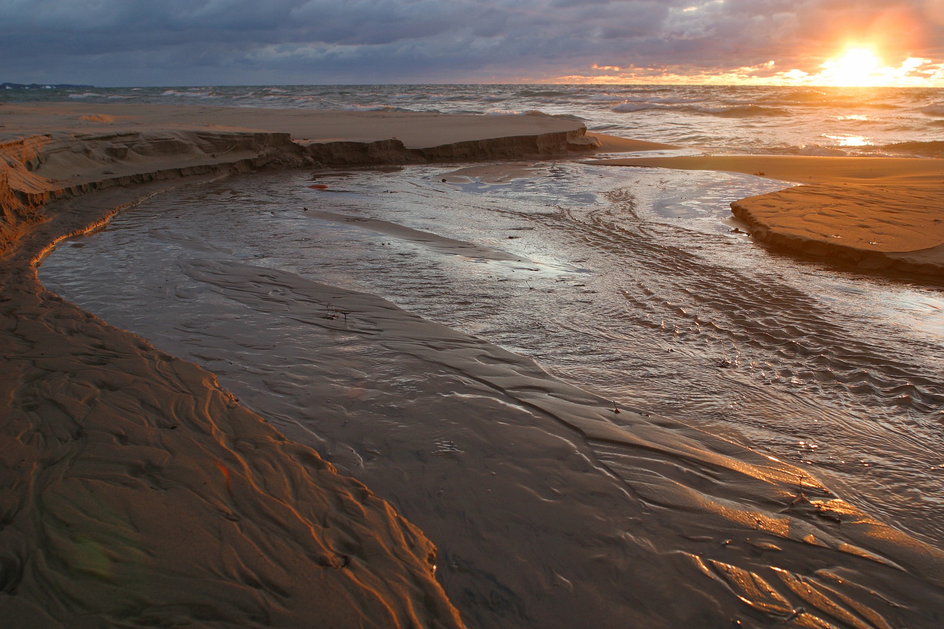sunset shoreline coastline free photo