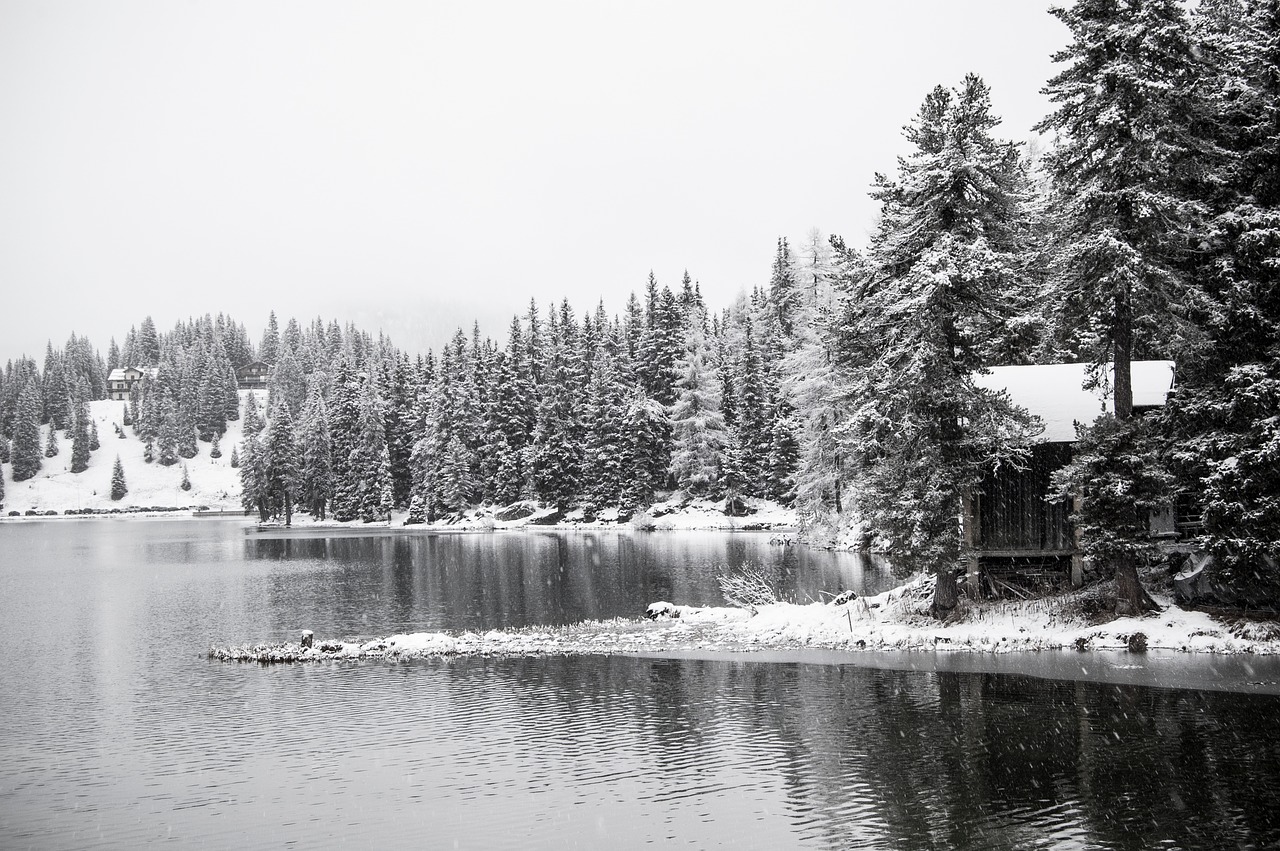 lake misurina snow christmas free photo