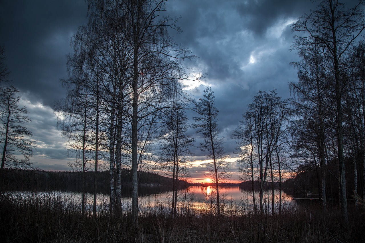 lake scenery finland spring free photo