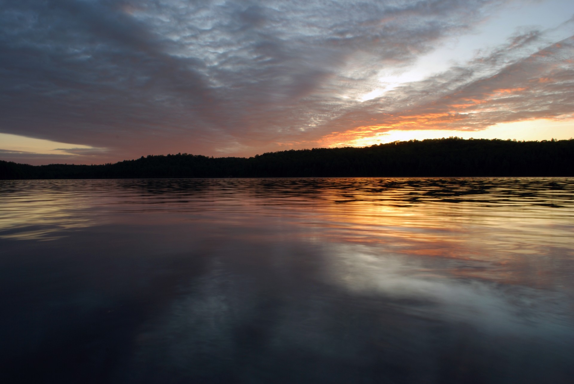 sunset lake water free photo