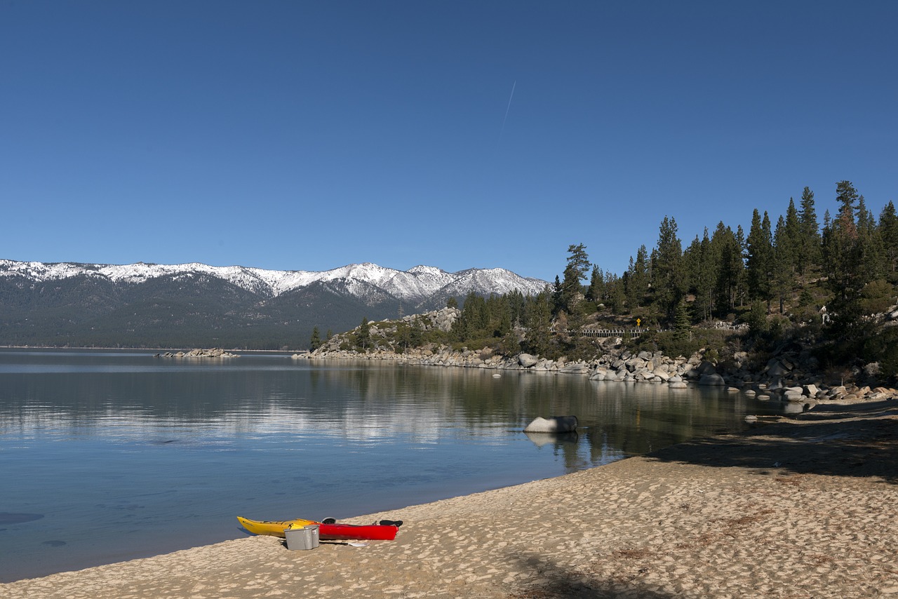 lake tahoe kayak beach free photo