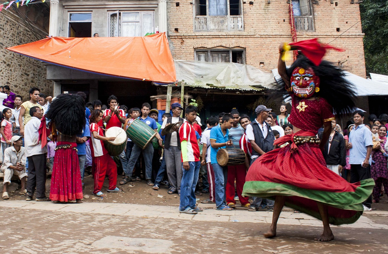 lakhe festival nepal free photo
