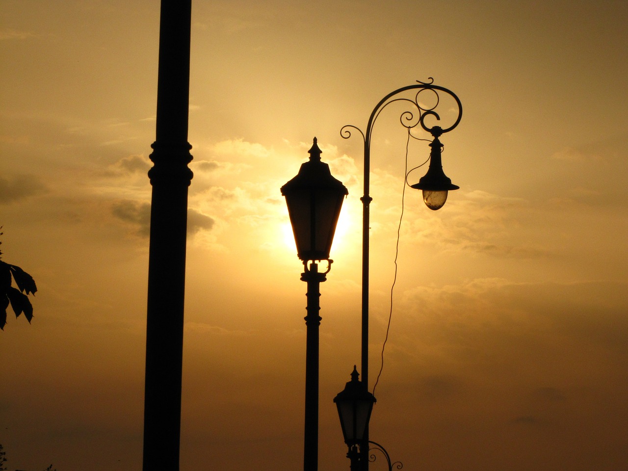 lamp sunlight clouds free photo