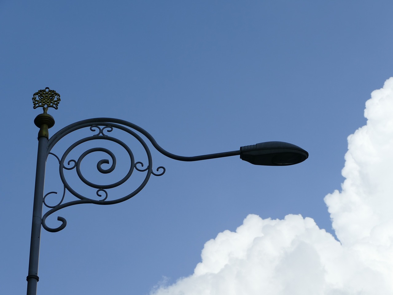 lamp sky clouds free photo