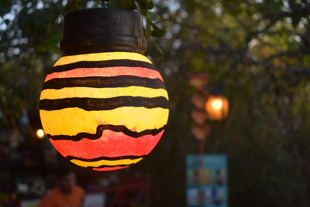 lamp  painted  open air free photo