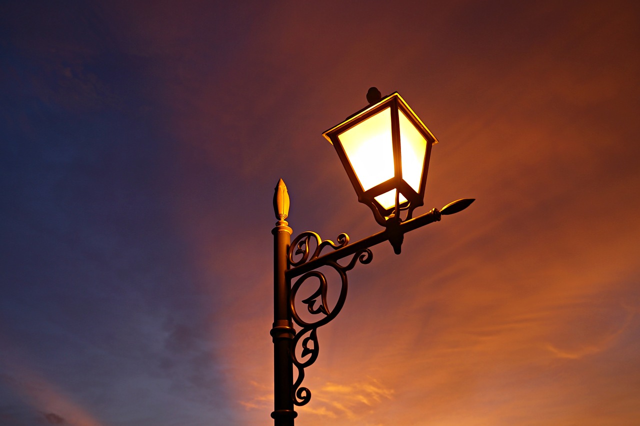 lamp light illumination sunset free photo